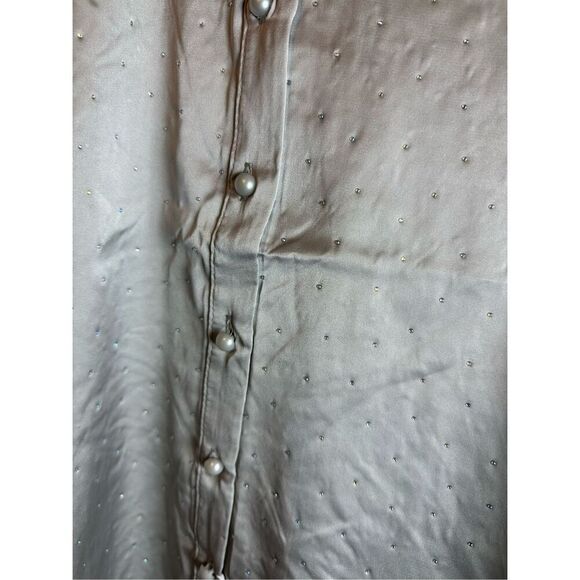 Silver Rhinestone button up shirt long sleeve - Picture 9 of 10